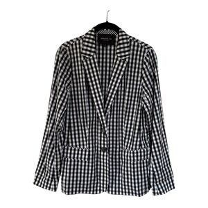 Lafayette 148 Gingham Print Blazer Size 6